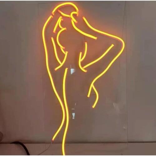 Sexy Womans Back Custom Neon Lights Sign Figure Silhouette Wall Decoration Acrylic，12v, Led Light Decor
