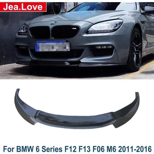 V Style Real Carbon Fiber Car Front Bumper Lip Diffuser Spoiler Modification Part For BMW 6 Series F12 F13 F06 M6 2011-2016