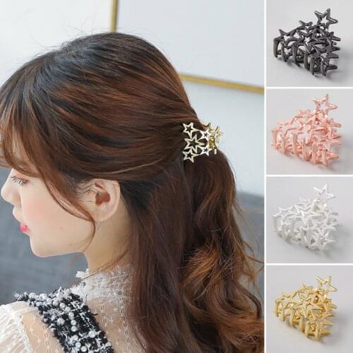 Retro Five-pointed Star Hair Catch Headwear Adult Hair Accessories Women Girls Simple Hair Clip Metal Head Jewelry