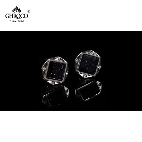 CHROCO High-Quality Exquisite Surface Inlaid Blue Sandstone Shirt Cufflinks Fashion Luxury Gift for Business Men and Wedding