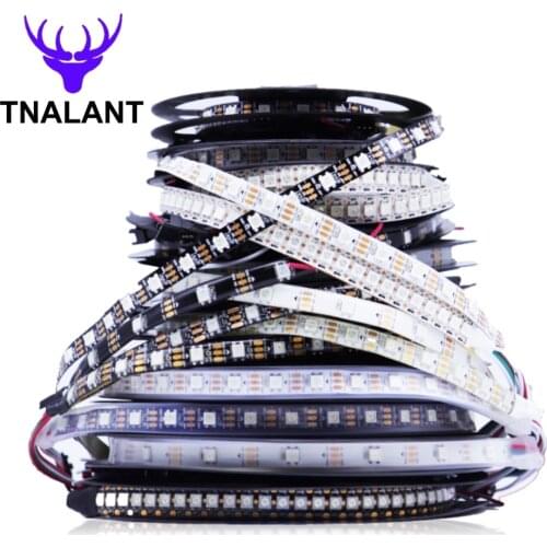 WS2812 WS2812b Smart RGB Led Strip Individually Addressable LED Light Black/White PCB Magic Color IP30/65/67 DC5V