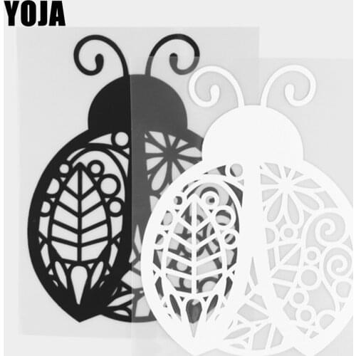 YOJA 13×16.8CM Cartoon Animals Gorgeous Lady Beetle Vinyl Decal Car Stickers Black/Silver 19C-0383