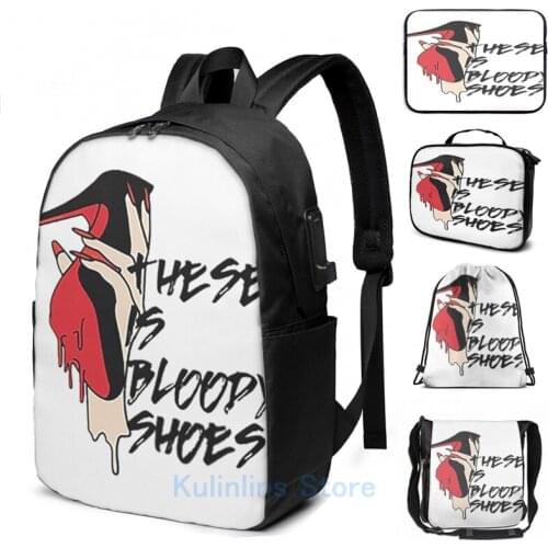 Funny Graphic print Cardi B USB Charge Backpack men School bags Women bag Travel laptop bag