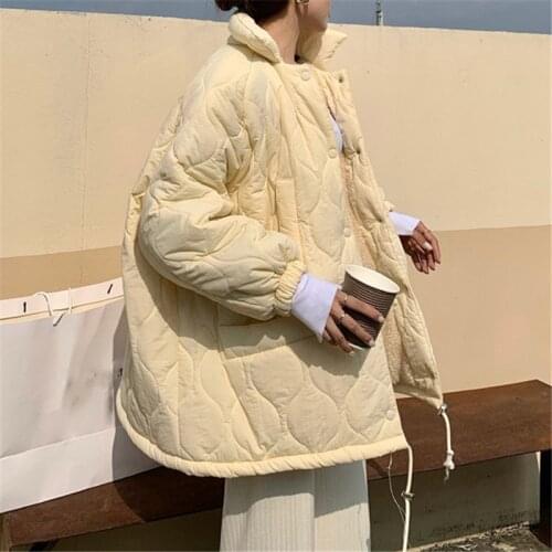 Women Cotton Clothes Coat Plus Size Korean Loose Drawstring Parka Jacket Winter Female Ropa Casual Warm Outwear Mulheres Casacos