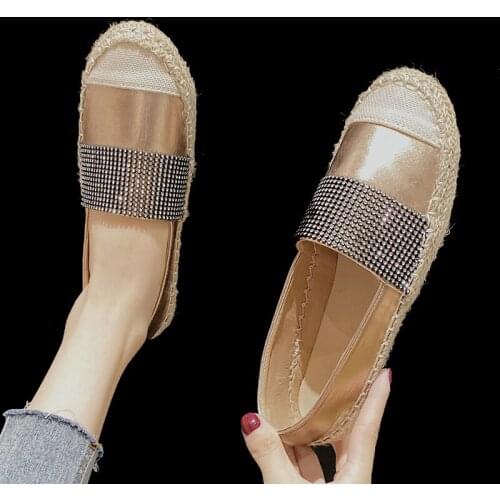 Women Flats Bling Slip on Shoes Rhinestone Casual Shoes Ladies zapatos mujer Spring Autumn Plus Size 43