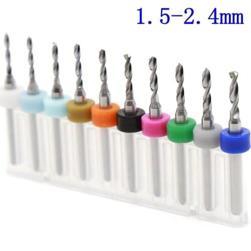 1.5-2.4mm tungsten carbide Pcb bit 10PCS woodworking metal CNC router iron aluminum drilling tools mini engraving machine