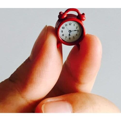 1:6/1:12 Dollhouse Miniature Model Alarm Clock Mini Home Decoration Toys Furnitures Doll House Living Room Accessories