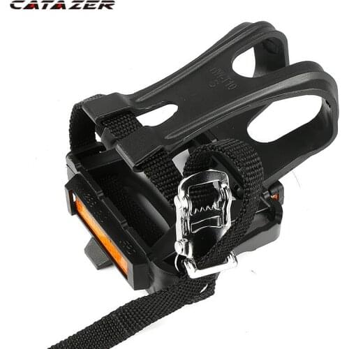 1 Pair Bicycle Pedal for Mountain Road Bike Fixed Gear Bicycle Pedals with Toe Clips Straps Bicycle Pedal Track Bike Pedals
