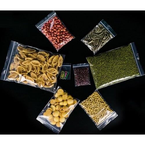 100pcs Transparent Thick Zip lock Bags Clear Ziplock Food package Storage bag Plastic Thick Small Jewelry packing Zip Bags