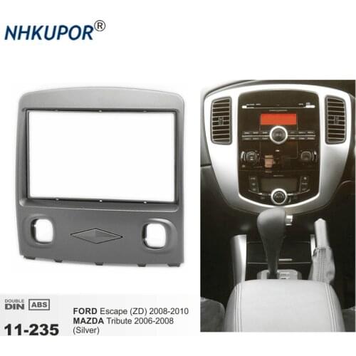 11-235 Car Radio Installation Dash Mount Trim Stereo Frame Kit For MAZDA Tribute / FORD Escape (ZD)(Silver) Holder Bezel