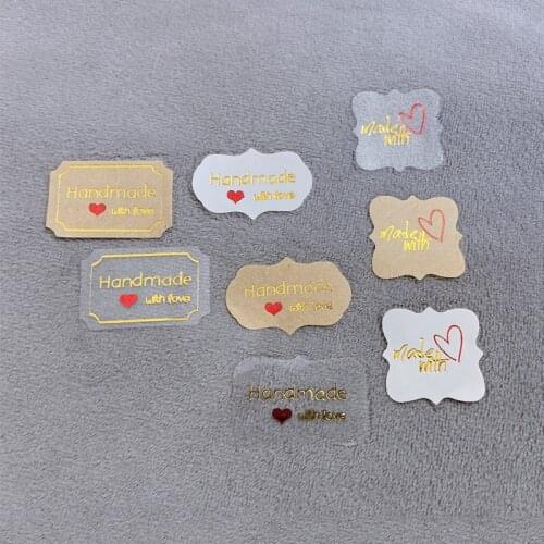 120pcs/pack Cake Packaging Handmade With Love Kraft Sticker Baking New Arrival Sealing Stickers