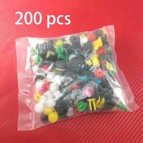 200pcs/ pack Plastic Rivet Fasteners Push Pin Bumper Fender Panel Screw Fender Body Door Trim Panel Hood for Car SUV Various