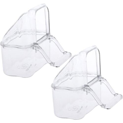 2020 Acrylic Bird Feeder 2Pcs/Set Cage Hanging Dish Feeder Dispenser Drinker Supplies