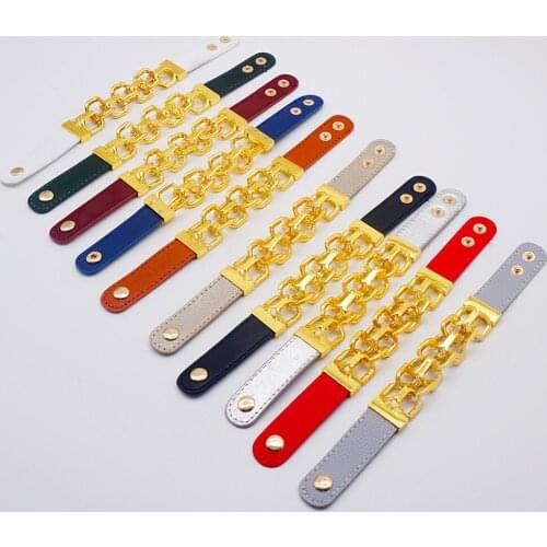 2021 Fashion New Metal Belt Buckle Personality Leather Bracelet For Women Jewelry Gift Accessories