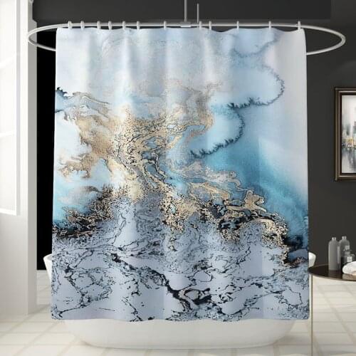3D Marble Printed Shower Curtains Fabric Polyester Bathroom Curtain Non-Slip Carpets Rug Toilet Seat Cover Mat Set Home Decor