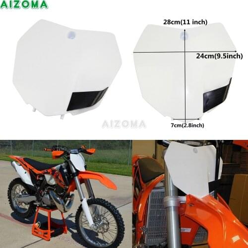 White Front Number Plate For SX XC SXS EXC XCW XCF SXF XCFW 85 125 150 250 350 450 500 Motocross Dirt Bike Holder 2013-2016