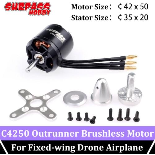 SURPASS HOBBY 2pcs Brushless Motor C4250 600KV 800KV 70A 2-6s for RC Model 3d Fixed Wing Drone Airplane Aircraft Helicopter DYS