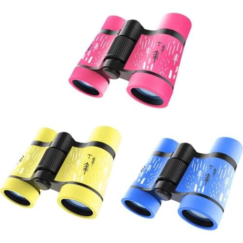Binoculars HD 4x30 Telescope Rubber Children Colorful Telescope Fixed Zoom Anti-skid Portable Field glasses Gifts for Children