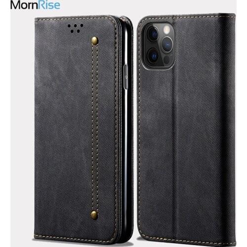 For iPhone 13 Wallet Case Magnetic Book Folio Flip Cover For iPhone 13 Pro Max Denim Leather Phone Bags Kickstand Card Holder