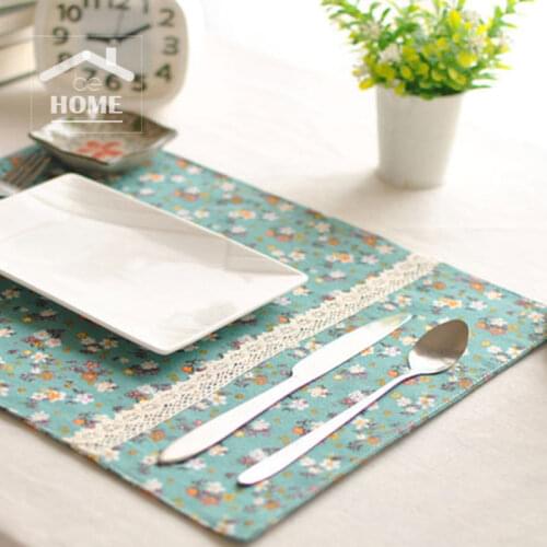 Be Home High Quality Japan Style Pastoral Style Cotton and Linen lace decorative placemat for table