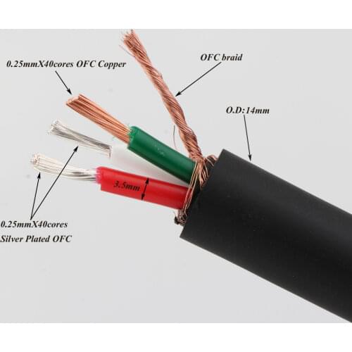 Hi-end FP-314Ag mkII Silver plated Power Cable wire cord Vinshle power cable for DIY EU/UK/US audio power cable