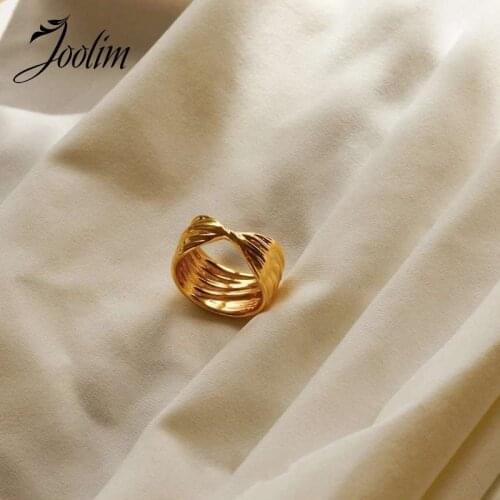 Joolim High End PVD Plated Stainless Steel Bowknot Rings 2021 Trendy Jewelry