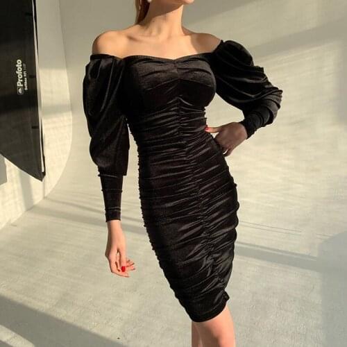 Summer Vintage Elegant Black Gothic Dress Goth Pleated Poncho Long-sleeved Velvet Dress Sexy Autumn Slim Temperament Skirt Girl