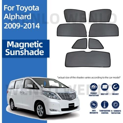 For Toyota ALPHARD 2009-2014 Magnetic Mesh Car Rear Window UV Sun Visor Sunshine Blocker Cover Shade Curtain Sunshade Prevent