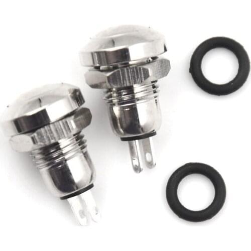 2PCS 0.5A/250V AC 8mm Metal Momentary 1 NO 2Pin Mini Push Button Switches