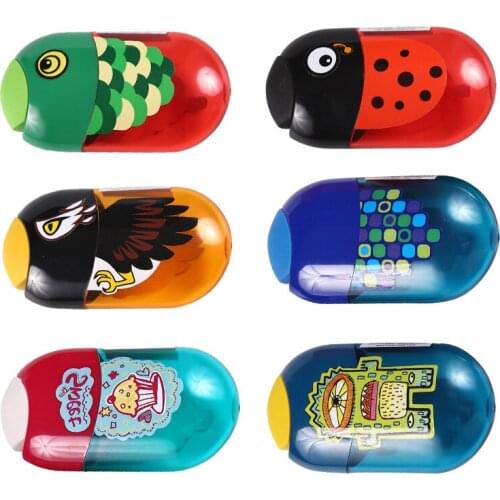 Faber Castell Cute Pencil Sharpeners Pattern Double Hole Lovely Sharpener for Graphite Crayons Colored Pencils School Stationery
