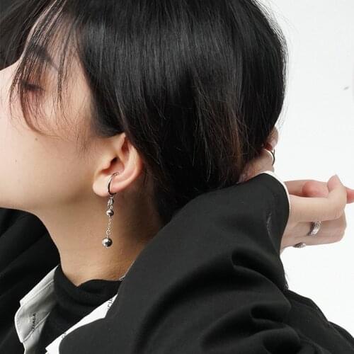 Fashion Ear Clip Earring For Women Without Piercing Puck Rock Vintage Metal Chain Bead Ear cuff Earrings For Jewerly Gifts