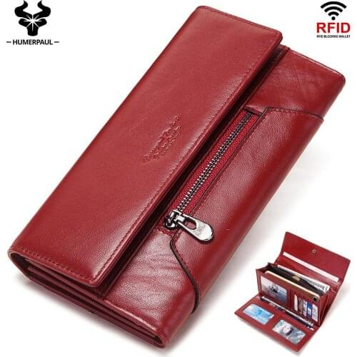 Fashion Womens Wallet Luxury Long Purses Female Portomonee Money Bags Cow Leather Card Holder Clutches Bag Tri-fold Handy 2021