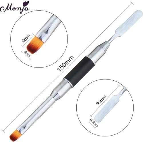 Monja Double Studded Decorative Acrylic UV Gel Extension Cable Drawing Pen Polish Gel Removal Scraper Bar Manicure Tools
