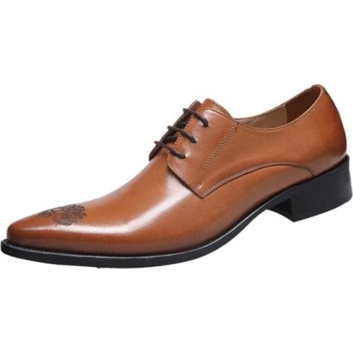 Summer Mens formal shoes leather oxford shoes for men dressing wedding mens brogues office shoes lace up male zapatos de hombre