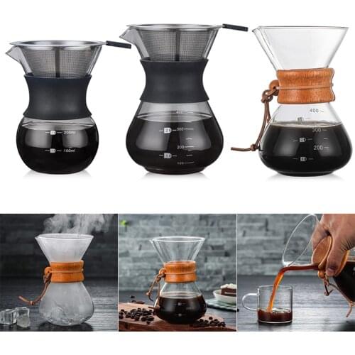 Newly Pour Over Coffee Maker with Borosilicate Glass Manual Coffee Dripper Brewer