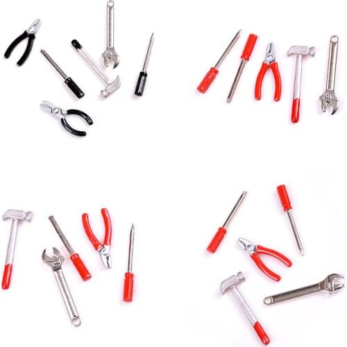 2017 New Delicate 1/12 Dollhouse Scale Miniature Metal Hand Tools Set Dolls House Accessories Furniture Toys gifts