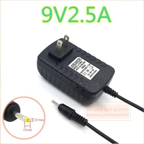 New 9V 2.5A Wall Home Charger US Plug for PiPo M2 M3 M6 Pro M6 M8 3G Tablet Power Supply Adapter DC 2.5x0.7mm / 2.5*0.7mm