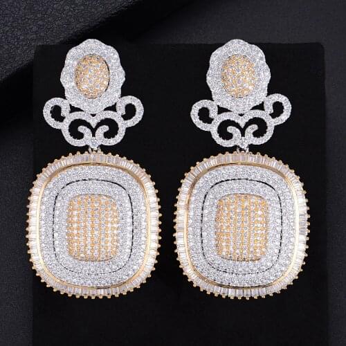 LARRAURI Luxury Princess Full Mirco Cubic Zirconia Naija Wedding Women Earring Fashion Jewelry
