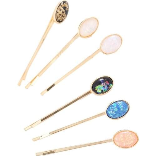 Glass Rhinestone Gold Metal Delicate Hair Bobby Clips Fashion Ornament Hairpins Jewelry Accessories