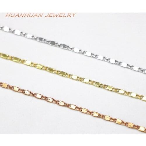 Charms Link Chain Copper Stainless Steel Necklace For Women 0.5x1.5mm Chains Chokers For Women Fashion Jewelry 18inch B3372