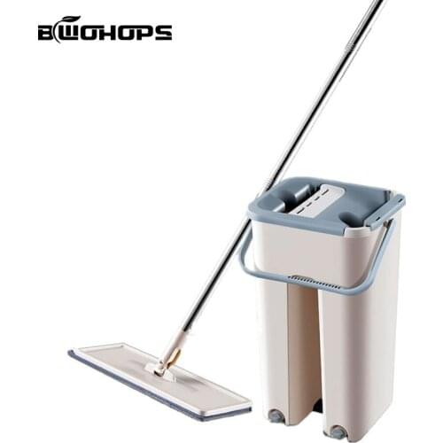 Hard Floor Flat Mop Microfiber Magic Mops Bucket Household Cleaning Dirty Dust Free Hand Washing Drying Squeeze Balai Mopping