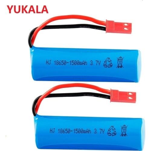 YUKALA 2pc 3.7v 1500Mah Li-ion battery 15C 18600 JST plug for rc boat rc car rc helicopter