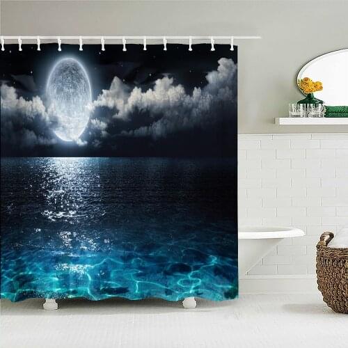 Funny Space Astronaut 3d Printed Shower Curtains Set Polyester Waterproof Child Boy Bath Curtain Bathroom Screen Curtain