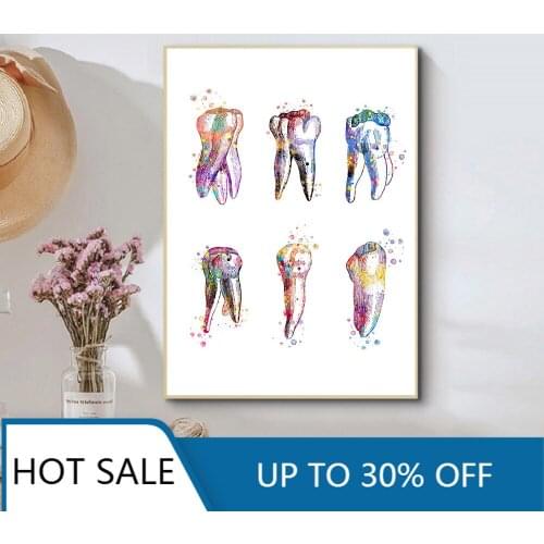 Tooth Anatomical Dental Molar Wall Art Canvas Painting Posters Prints Teeth Dentist Wall Decor Doctor Office Room Decor
