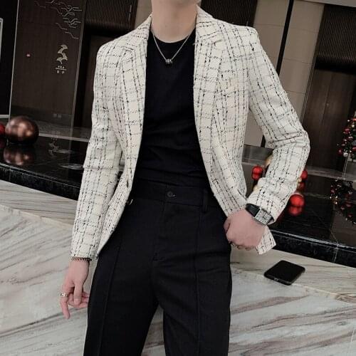 2021 Stylish Korean Style Jackets Male blazer Designer Terno Masculino Streetwear Mens Business Suit Blazer Vintage Suit Coat