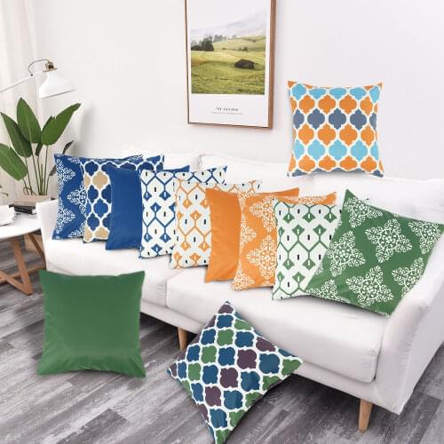 4pcs/set Sofa Decorative Pillow Case Printing Waterproof Patio Garden Bench Cushion Covers Outdoor Zippered Cushion Pillowcase