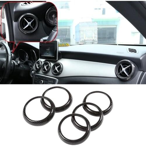 5Pcs Carbon Fiber Air Conditioning Vent Outlet Cover Trim Sticker for Mercedes Benz a B CLA GLA Class W176 W246