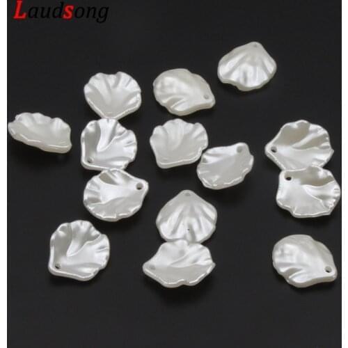 50pcs 15x18mm Acrylic Imitation Pearls Charm Shell Spacer Beads For Jewelry Making Necklace DIY Bracelets Pendants Accessories