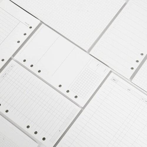 6 Holes Binder Notebook A5 A6 Inner Page Refill Papers Line Grid Dots To Do List Daily Weekly Monthly Planner Book Inside Paper
