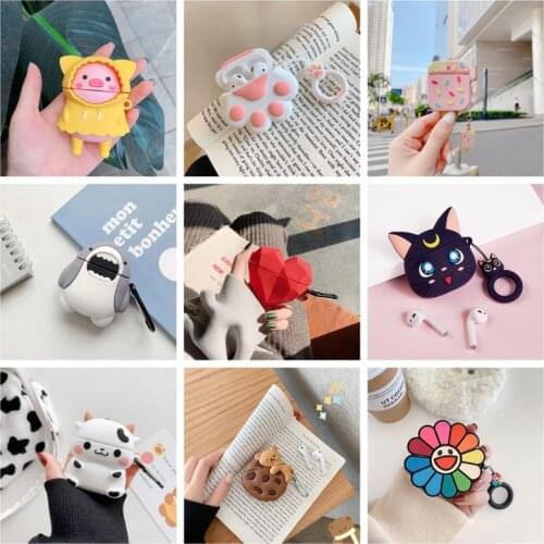 For AirPods 2 1 Case 3D Multi Cartoon Silicone Case Cover For Airpods Bluetooh Earphone Charging Box Cover